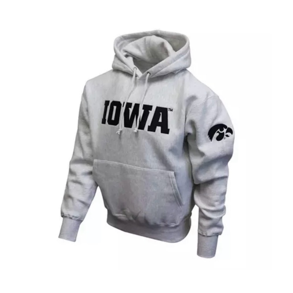 Signature Sportswear Soft & Thick Light Gray Iowa Hawkeyes Hoodie Sweatshirt NWT